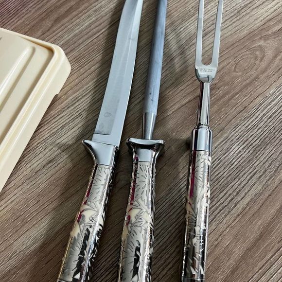 Vintage Carving set Carvel Hall by Bridell USA 3 Piece Cutlery Set - Picture 11 of 12